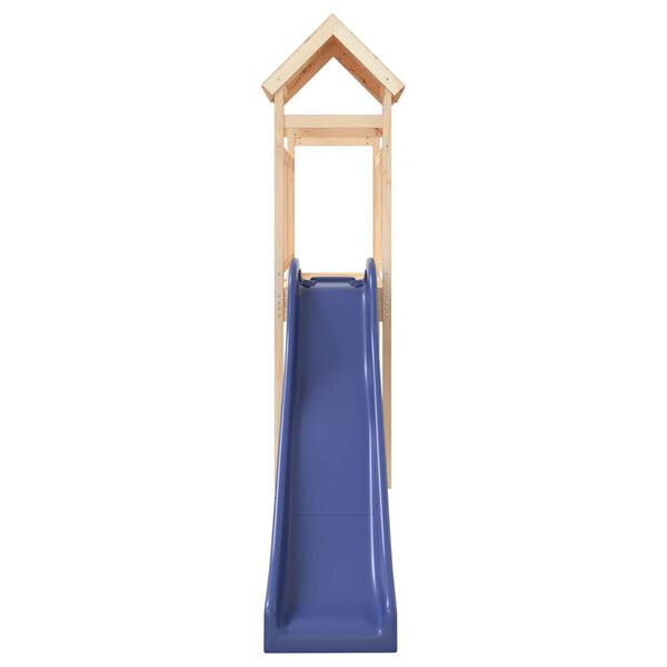 vidaXL Outdoor Playset Natural wood, Blue Solid Pine Wood, Polypropylene