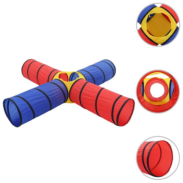 vidaXL Play Tunnel Multicolor Polyester and steel wire 98.4 in long