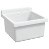 vidaXL Sink Washbasin for Wall Mounting White 15.7x15.7x9.4" Resin