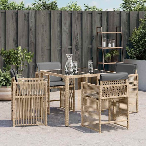 vidaXL Garden Chair Set of 4 Mix beige