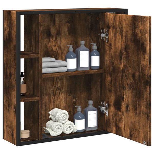 vidaXL Bathroom Mirror Cabinet Smoked oak