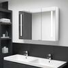 vidaXL Bathroom Cabinet Shining White MDF with melamine finish, glass mirror