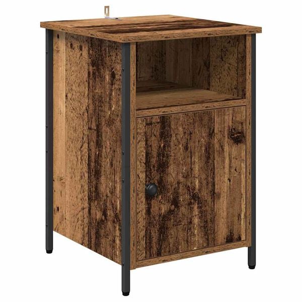 vidaXL Bedside Cabinet Old Wood 15.75 x 16.54 x 23.62 in