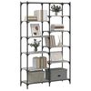 vidaXL Bookshelf Grey Sonoma Engineered wood, iron 39.4x12.6x66.9 in