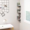 vidaXL Wall Corner Shelf Concrete grey Engineered wood Medium