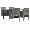 vidaXL Garden Dining Set Grey and Black