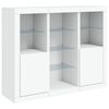 vidaXL Sideboard Set of 3 White Engineered wood, Glass Large Sideboard