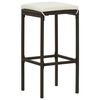 vidaXL Bar Stool Set of 2 Brown PE rattan, steel Standard Footrest