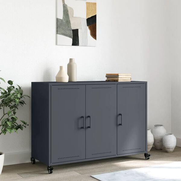 vidaXL Sideboard Anthracite 39.6"x15.4"x28.3" Steel