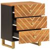 vidaXL Bedside Cabinet Brown and Black Solid Mango Wood, MDF, Iron Medium