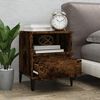 vidaXL Bedside Cabinet Smoked Oak Engineered wood, metal 15.7x13.8x19.7 in