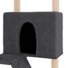 vidaXL Cat Tree Dark grey Engineered wood, Plush, Sisal 56.3 in tall