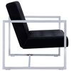 vidaXL Armchair Black Velvet polyester, chrome, wood Medium Modern