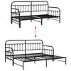 vidaXL Daybed Frame Black 35.43 x 74.80 in Powder-Coated Steel