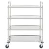 vidaXL 4-Tier Kitchen Trolley 42.1x21.7x49.2" Stainless Steel