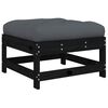 vidaXL Garden Footstool Black Solid pine wood 23.6 x 23.6 x 12.6 in
