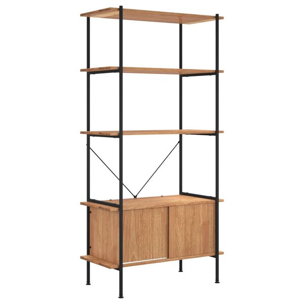 vidaXL Shelving Unit With Cabinet Light brown and black