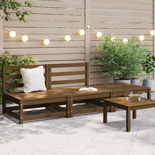 vidaXL Garden Lounge Set Honey brown Solid pinewood Medium Modular