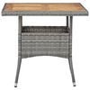 vidaXL Garden Dining Set Grey Poly rattan, steel, acacia wood, fabric
