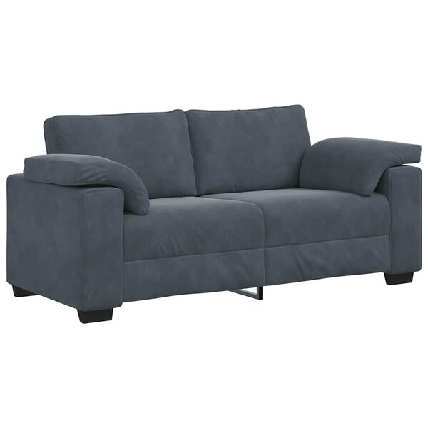 vidaXL Loveseat Sofa Dark Grey Velvet (100% polyester), Plywood, Steel