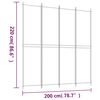 vidaXL 4-Panel Room Divider Brown 78.7"x86.6" Fabric