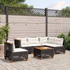 vidaXL Garden Sofa Set Black, Cream White