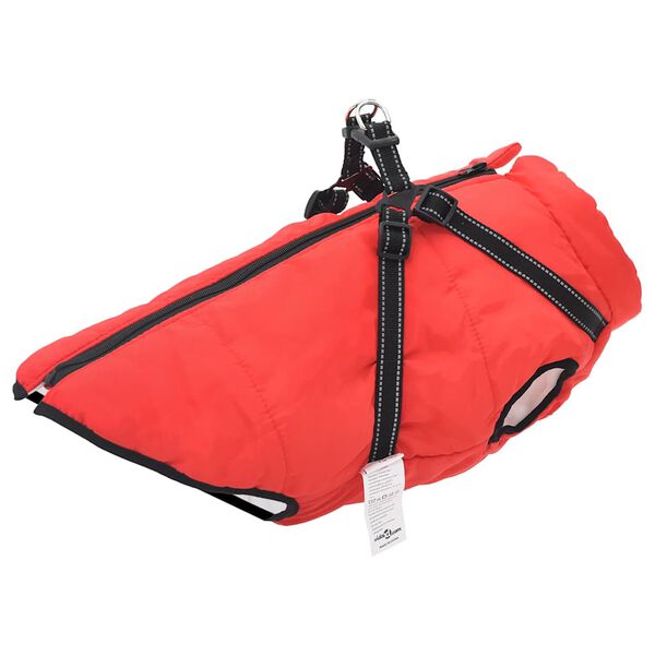 vidaXL Dog Coat Red Polyester and fleece 6XL Waterproof materials