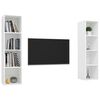 vidaXL TV Cabinet Set of 2 White Engineered wood 56.1 in