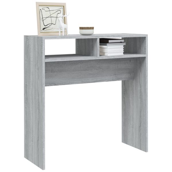 vidaXL Console Table Grey Sonoma Engineered Wood Compact Storage