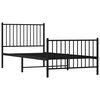 vidaXL Bed Frame Black Powder-Coated Steel 35.4 x 78.7 in