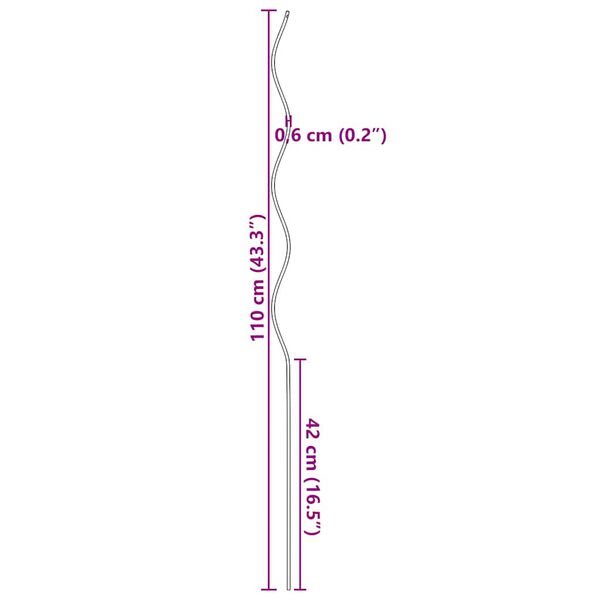vidaXL Spiral Plant Support Set of 20 Silver Galvanized steel