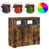vidaXL Sideboard with LED Lights Smoked Oak 31.5"x13.8"x29.5"