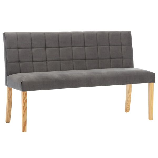 vidaXL Bench Grey Velvet 55.1 in Classic/Traditional Bench