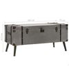 vidaXL Coffee Table Silver MDF, Aluminum, Steel, Polyester Large Storage