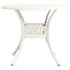 vidaXL Garden Table White Cast aluminum Medium Durable Garden Table