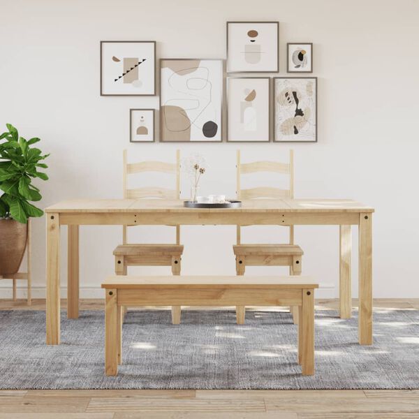 vidaXL Dining Table Solid pine wood 70.9 x 35.4 x 29.5 in Minimalist