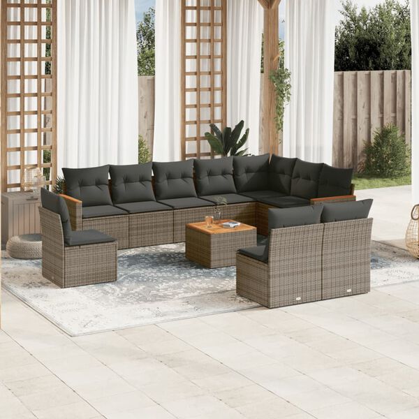 vidaXL Garden Sofa Set Grey