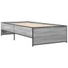 vidaXL Bed Frame Grey Sonoma Engineered Wood, Steel Single Modern
