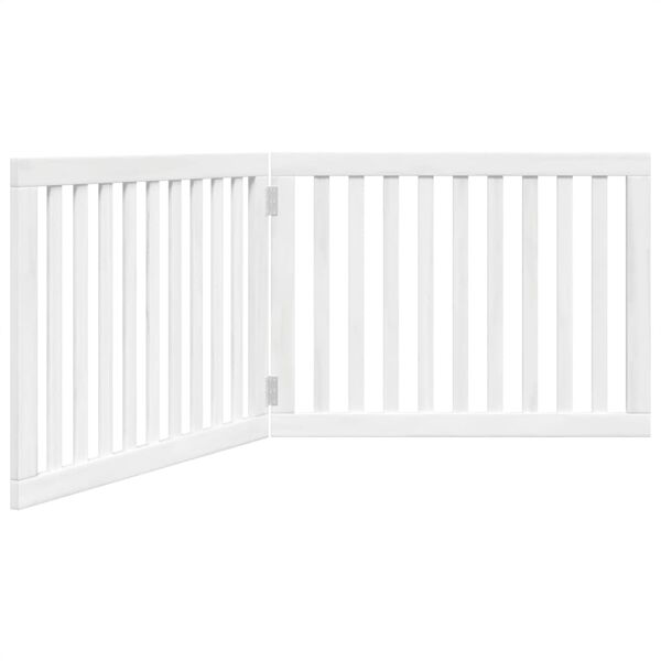 vidaXL Dog Gate Set of 2 White Poplar Wood 2 Panel 63 in Foldable