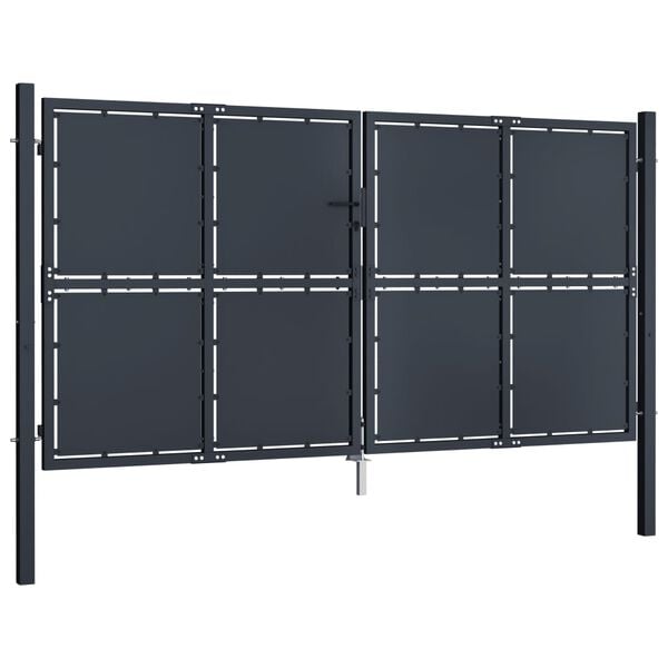 vidaXL Garden Gate Steel 118.1x59.1" Anthracite