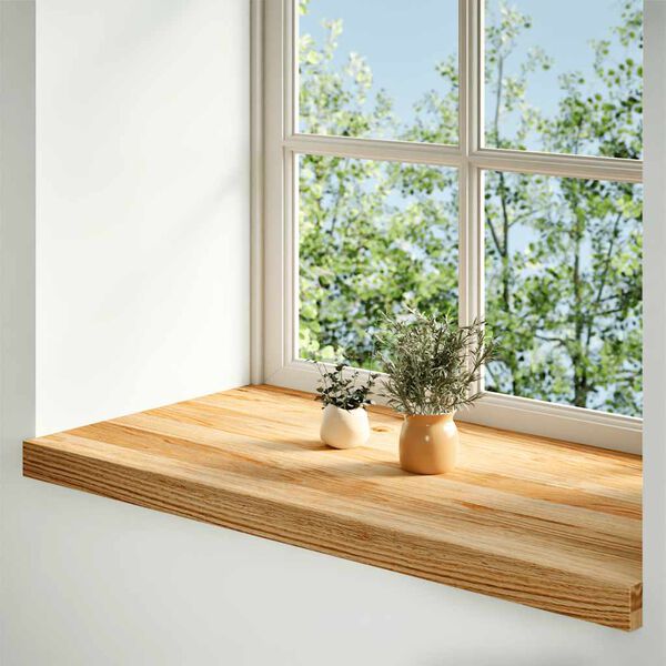 vidaXL Window Sills 2 pcs Light Brown 31.5x15.7x0.8" Solid Wood Oak