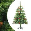 vidaXL Artificial Hinged Christmas Tree Green PVC, Metal Decorative Inlays