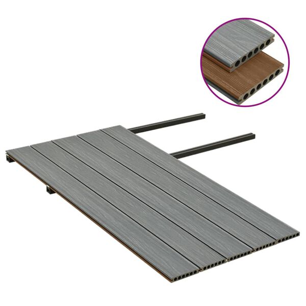 vidaXL WPC Decking Boards with Accessories Brown and Grey 32.8 '² 7.2 ' (5x149000)