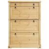vidaXL Shoe Cabinet Honey Solid Pine Wood, Engineered Wood, Metal Large