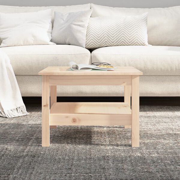 vidaXL Coffee Table Natural Pine Solid Pine Wood Medium Coffee Table