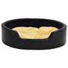 vidaXL Dog Bed Black Faux Leather 39In x 35In Dog Bed Round