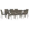 vidaXL Garden Dining Set Grey PE Rattan Large Modular