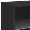 vidaXL Bedside Cabinet Black Engineered wood, Glass Modern