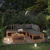 vidaXL Garden Lounge Set Dark grey cushions, Acacia wood brown