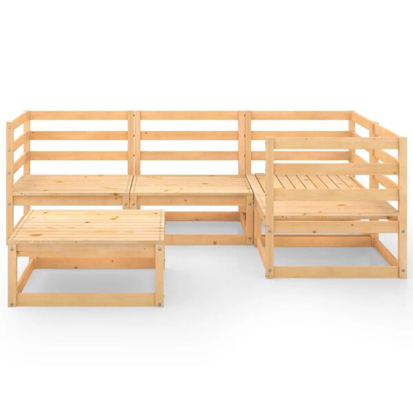 vidaXL Garden Lounge Set Natural wood Solid Pine Wood Medium Modular